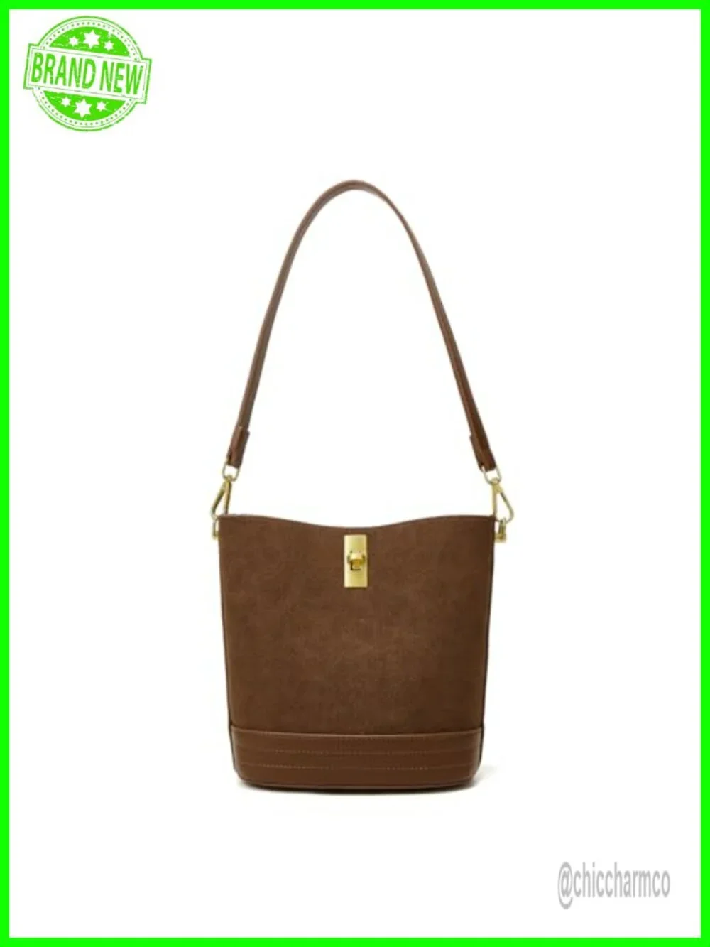 Mini Faux Suede Bucket Bag Crossbody Handbag Hobo Purse